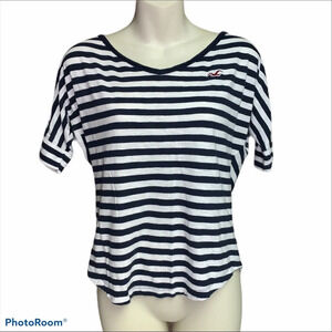 Hollister XS dark blue/white striped dolman top